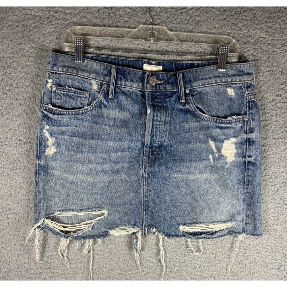 Mother The Vagabond Mini Fray Jean Skirt Hijacking The Runway Size 32